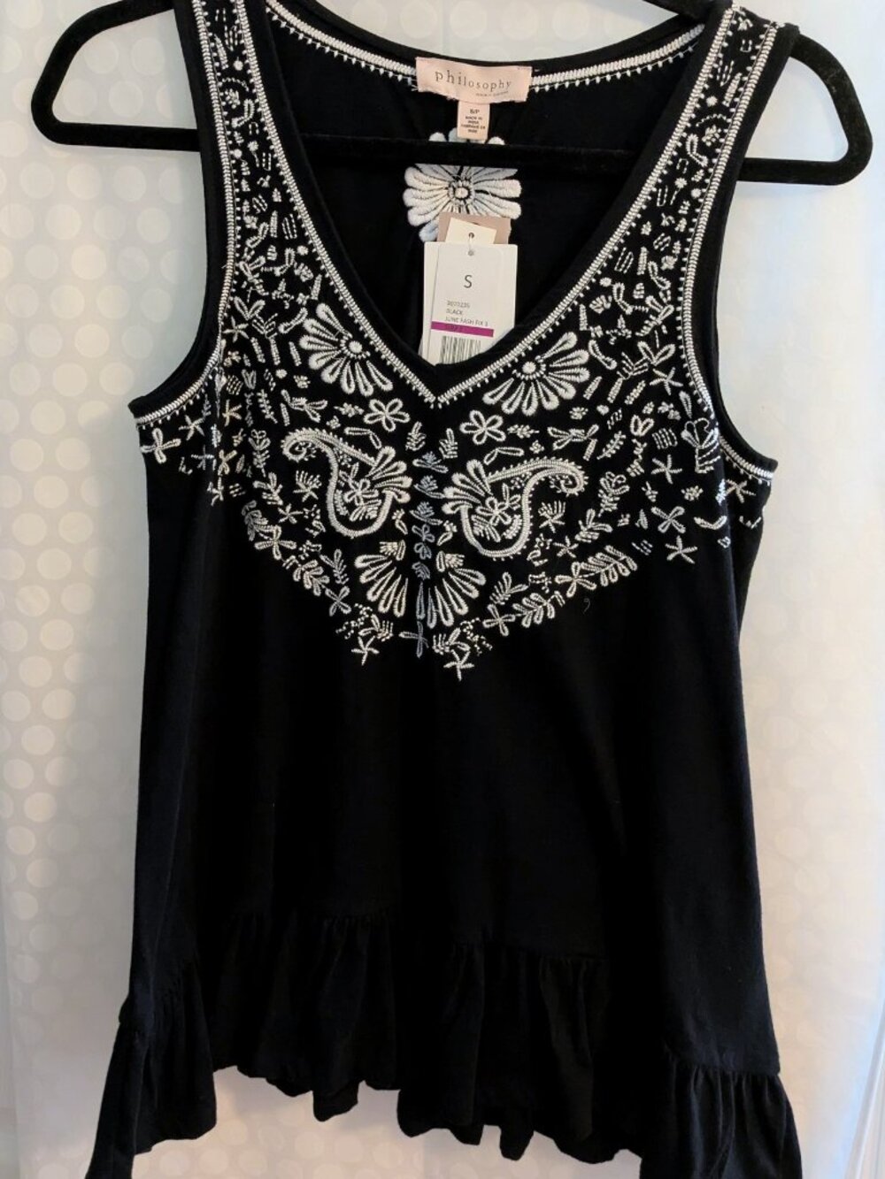 PHILOSOPHY Top - Sleeveless Black Size S
